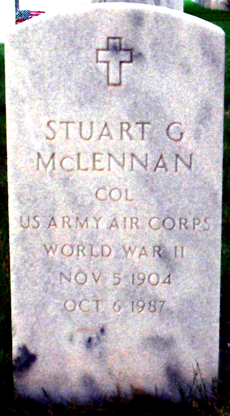 Photo of headstones/Stuart G McLennan 1904-1987 hdstn Fort Sam Houston nat cem TX